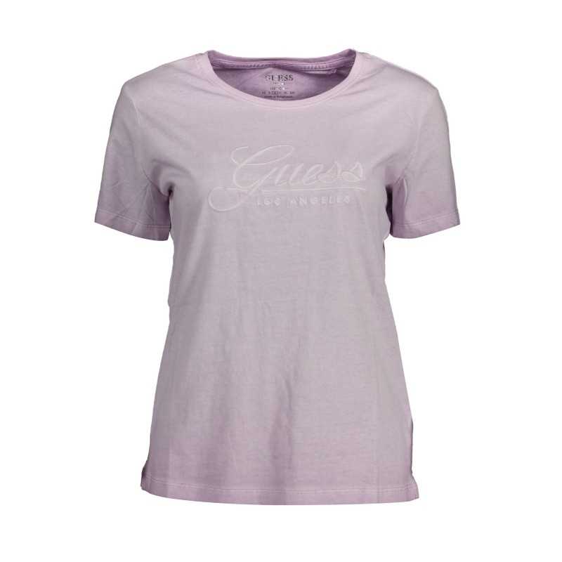 GUESS JEANS T-SHIRT MANICHE CORTE DONNA ROSA