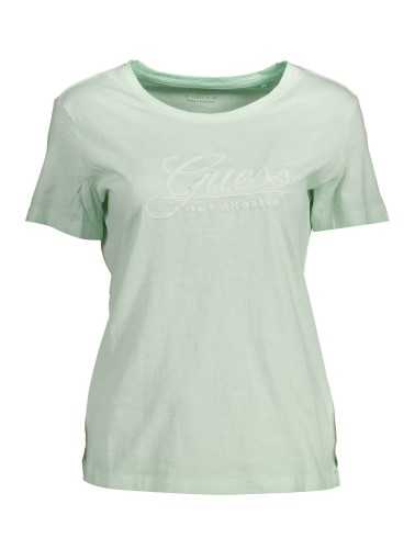 GUESS JEANS T-SHIRT MANICHE CORTE DONNA VERDE