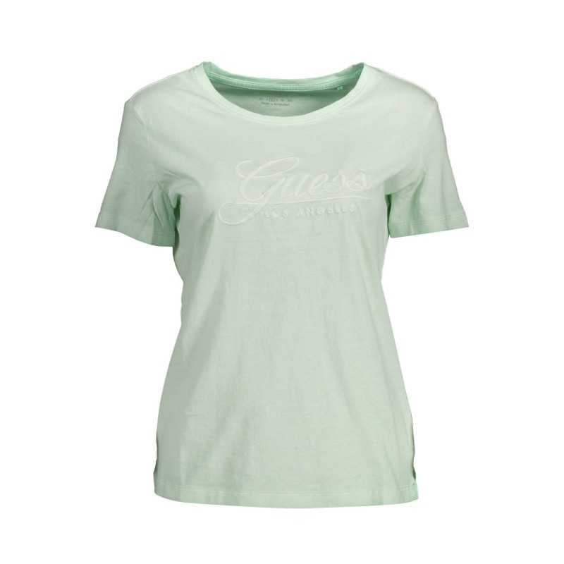 GUESS JEANS T-SHIRT MANICHE CORTE DONNA VERDE