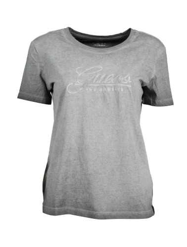 GUESS JEANS T-SHIRT MANICHE CORTE DONNA NERO