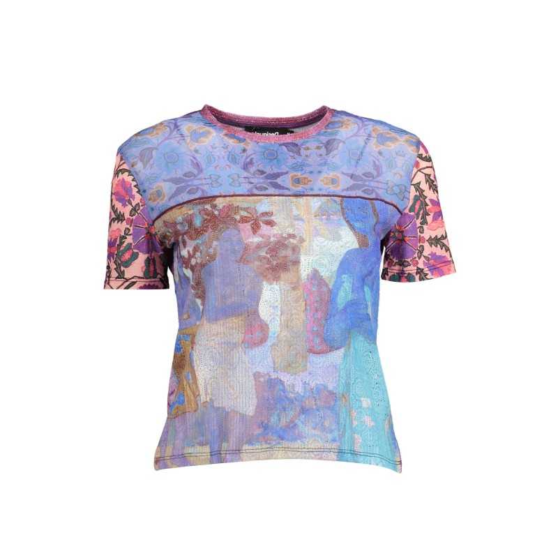 DESIGUAL WOMEN'S SHORT SLEEVE T-SHIRT LIGHT BLUE