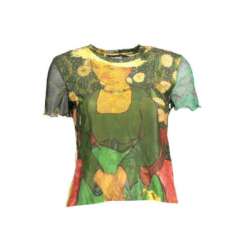 DESIGUAL T-SHIRT MANICHE CORTE DONNA VERDE