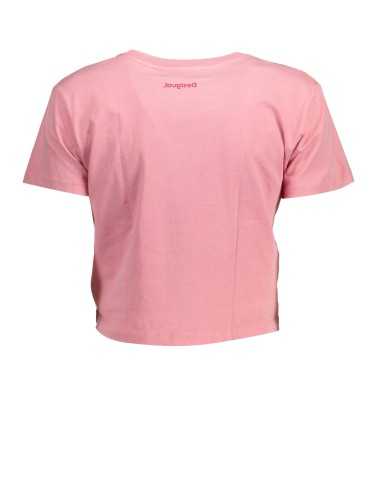 DESIGUAL T-SHIRT MANICHE CORTE DONNA ROSA