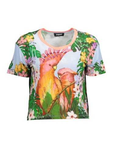 DESIGUAL T-SHIRT MANICHE CORTE DONNA AZZURRO