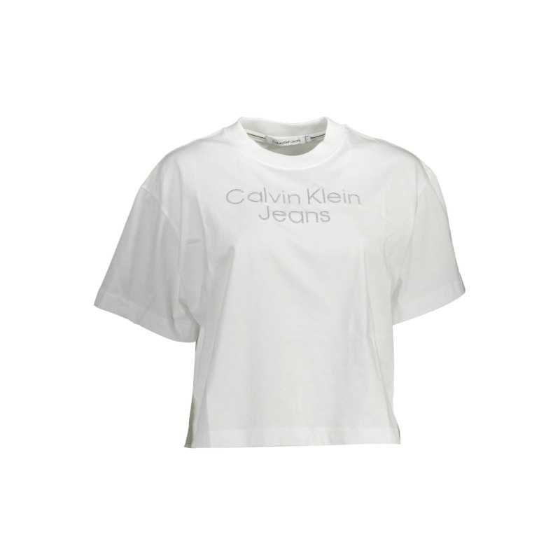 CALVIN KLEIN T-SHIRT MANICHE CORTE DONNA BIANCO