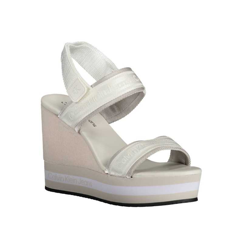 CALVIN KLEIN WHITE WOMAN SANDAL SHOES