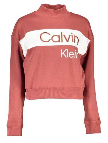 CALVIN KLEIN FELPA SENZA ZIP DONNA ROSSO