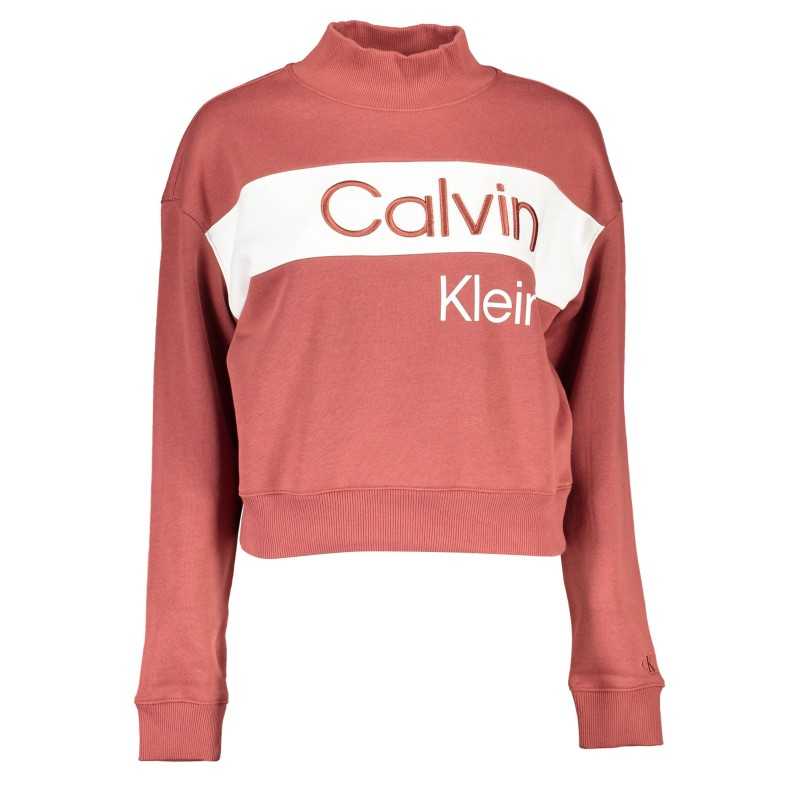 CALVIN KLEIN FELPA SENZA ZIP DONNA ROSSO