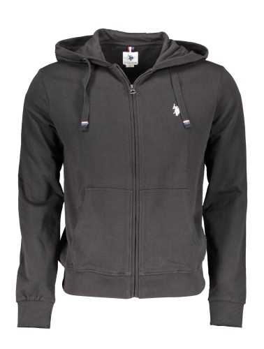 US POLO MEN'S BLACK SWEATSHIRT WITH ZIP