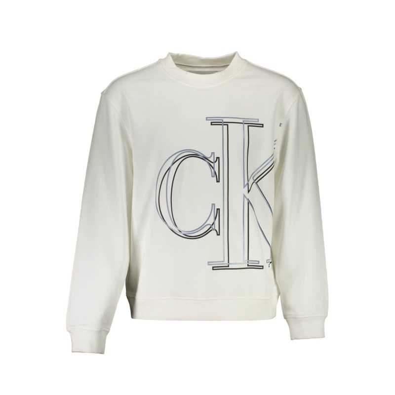 CALVIN KLEIN SWEATSHIRT WITHOUT ZIP MAN WHITE