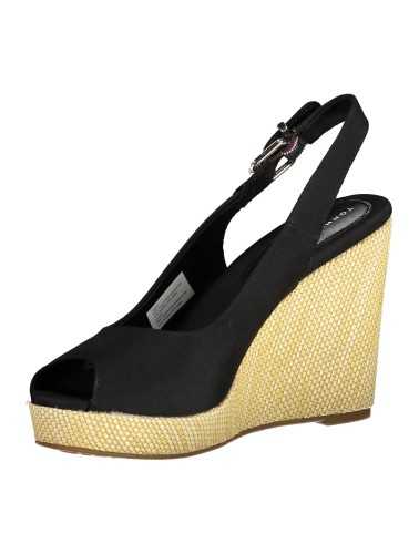 TOMMY HILFIGER BLACK WOMAN SANDAL SHOES