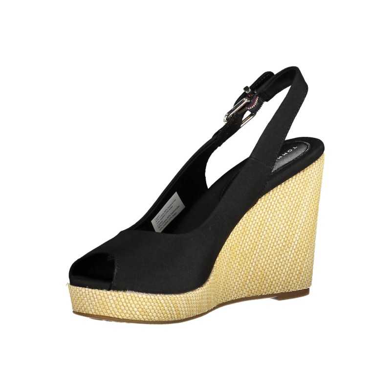 TOMMY HILFIGER BLACK WOMAN SANDAL SHOES