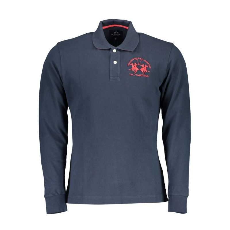 LA MARTINA LONG SLEEVE POLO SHIRT MAN BLUE