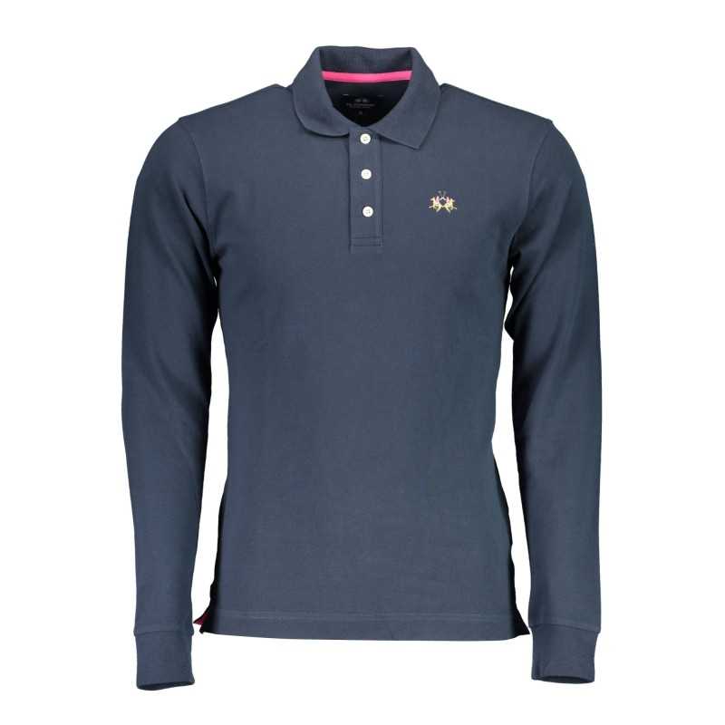 LA MARTINA LONG SLEEVE POLO SHIRT MAN BLUE