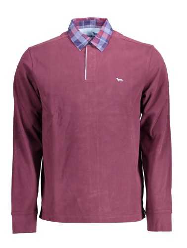 HARMONT & BLAINE PURPLE MEN'S LONG SLEEVE POLO SHIRT