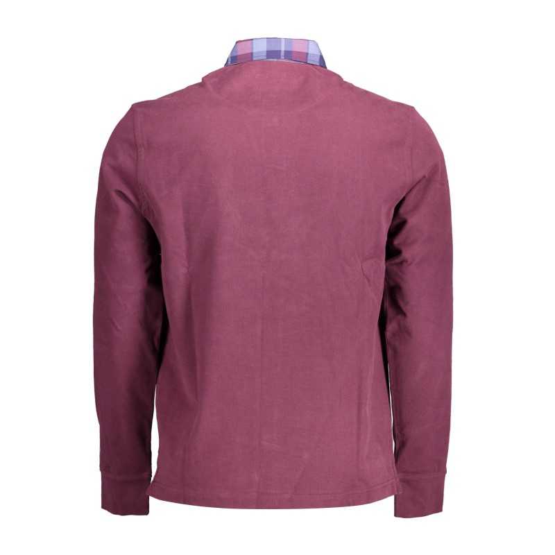 HARMONT & BLAINE PURPLE MEN'S LONG SLEEVE POLO