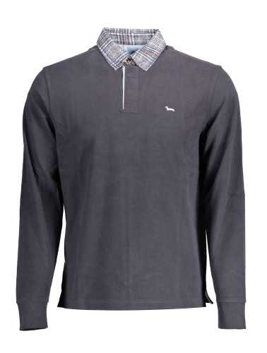 HARMONT & BLAINE BLUE MEN'S LONG SLEEVE POLO SHIRT