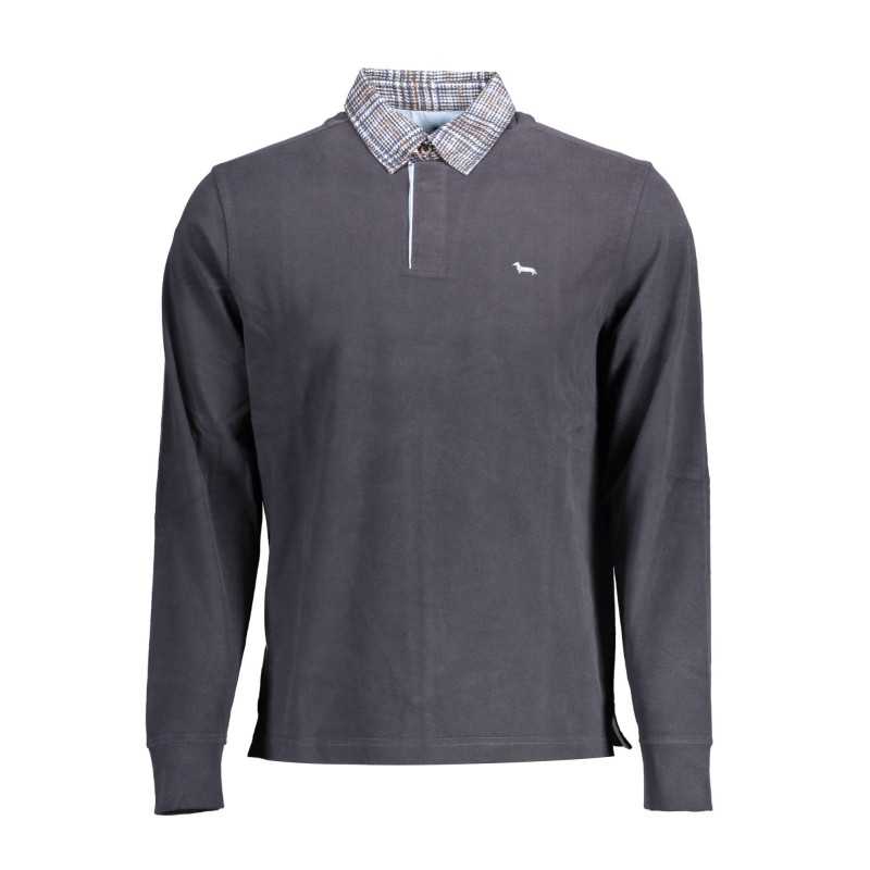 HARMONT & BLAINE BLUE MEN'S LONG SLEEVE POLO SHIRT