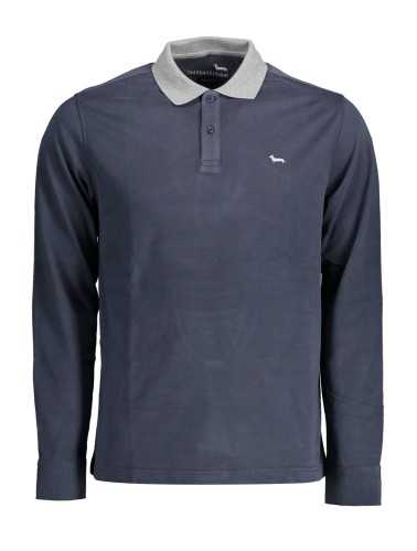 HARMONT & BLAINE MEN'S BLUE LONG SLEEVE POLO SHIRT