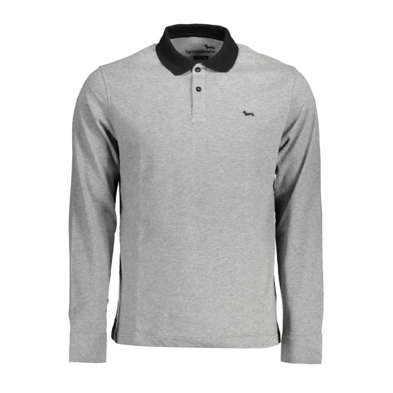 HARMONT & BLAINE LONG SLEEVE POLO SHIRT MAN GRAY