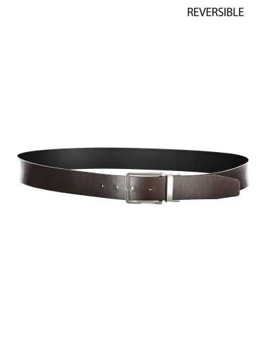 CALVIN KLEIN BROWN MEN'S LEATHER BELT