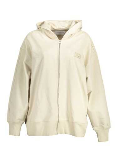 CALVIN KLEIN SWEATSHIRT WITH ZIP WOMAN BEIGE