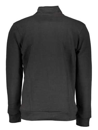 GIAN MARCO VENTURI MEN'S BLACK SWEATSHIRT WITH ZIP