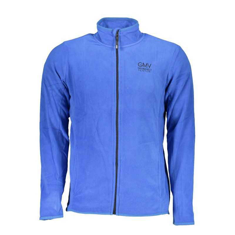 GIAN MARCO VENTURI MEN'S BLUE SWEATSHIRT WITH ZIP