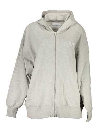 CALVIN KLEIN SWEATSHIRT WITH ZIP WOMAN GRAY