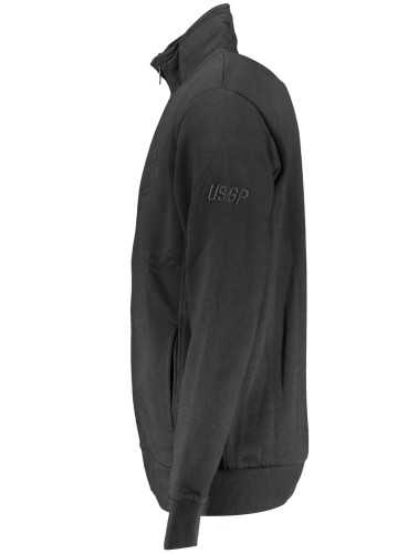 US GRAND POLO MEN'S BLACK SWEATSHIRT WITH ZIP