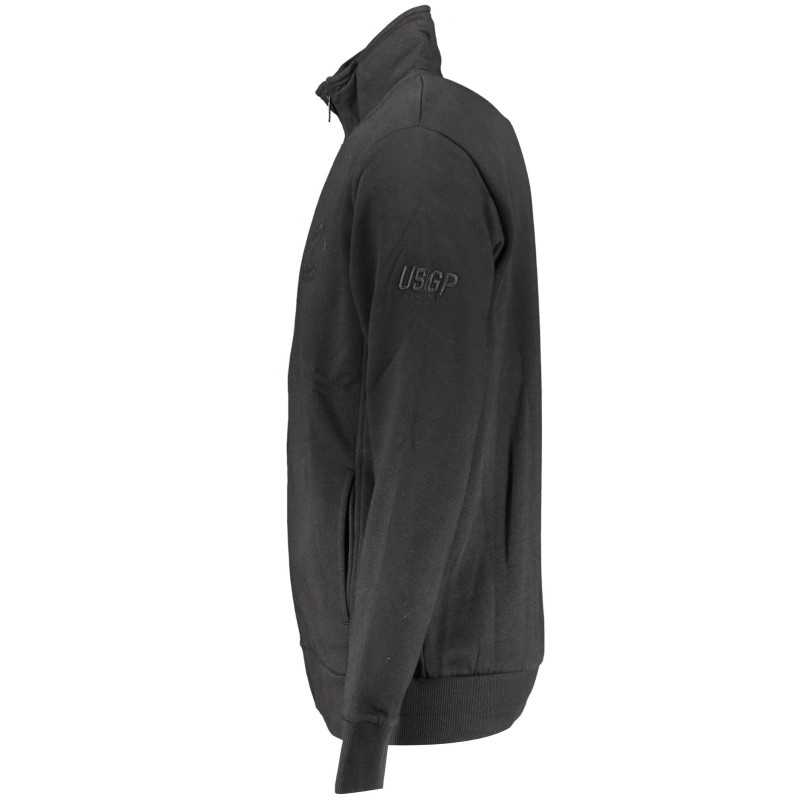 US GRAND POLO MEN'S BLACK SWEATSHIRT WITH ZIP