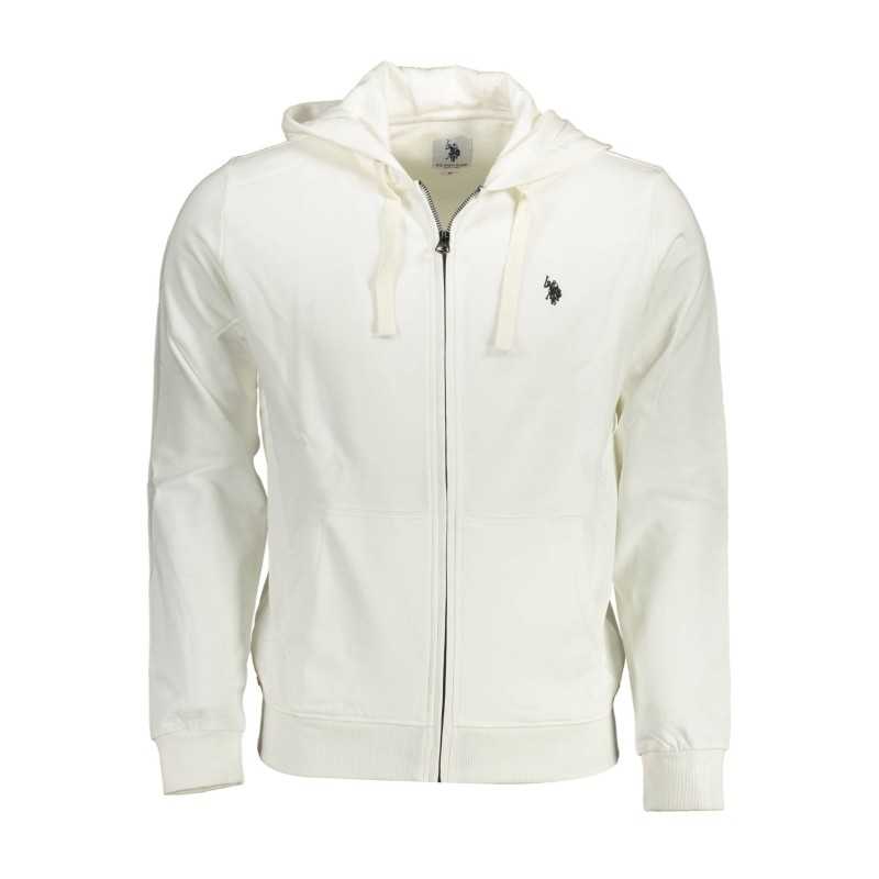 U.S. POLO FELPA CON ZIP UOMO BIANCO