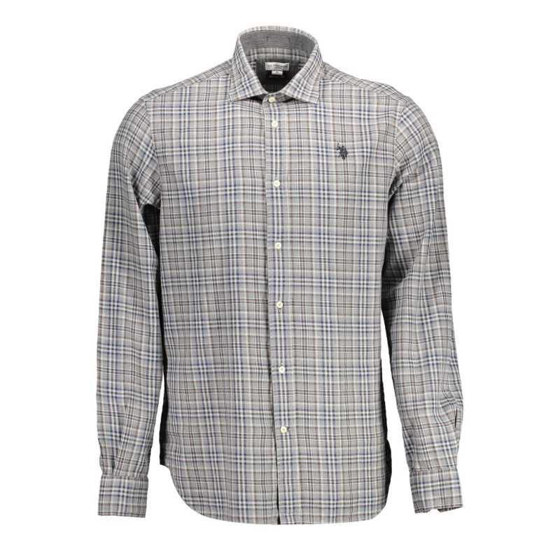 U.S. POLO CAMICIA MANICHE LUNGHE UOMO GRIGIO