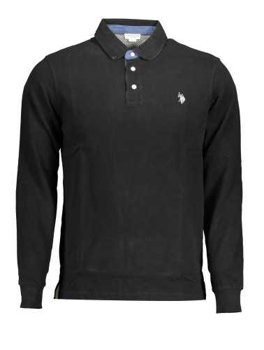 US POLO MEN'S LONG SLEEVED POLO BLACK