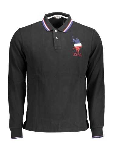 US POLO MEN'S LONG SLEEVED POLO BLACK