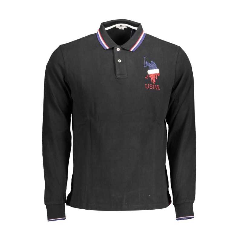 US POLO MEN'S LONG SLEEVED POLO BLACK