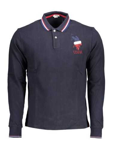 US POLO BLUE MEN'S LONG SLEEVED POLO SHIRT