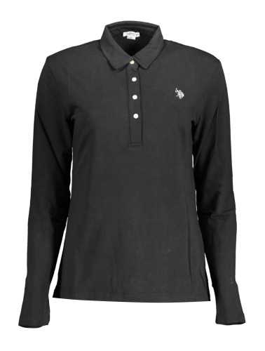 US POLO BLACK WOMEN'S LONG SLEEVED POLO SHIRT