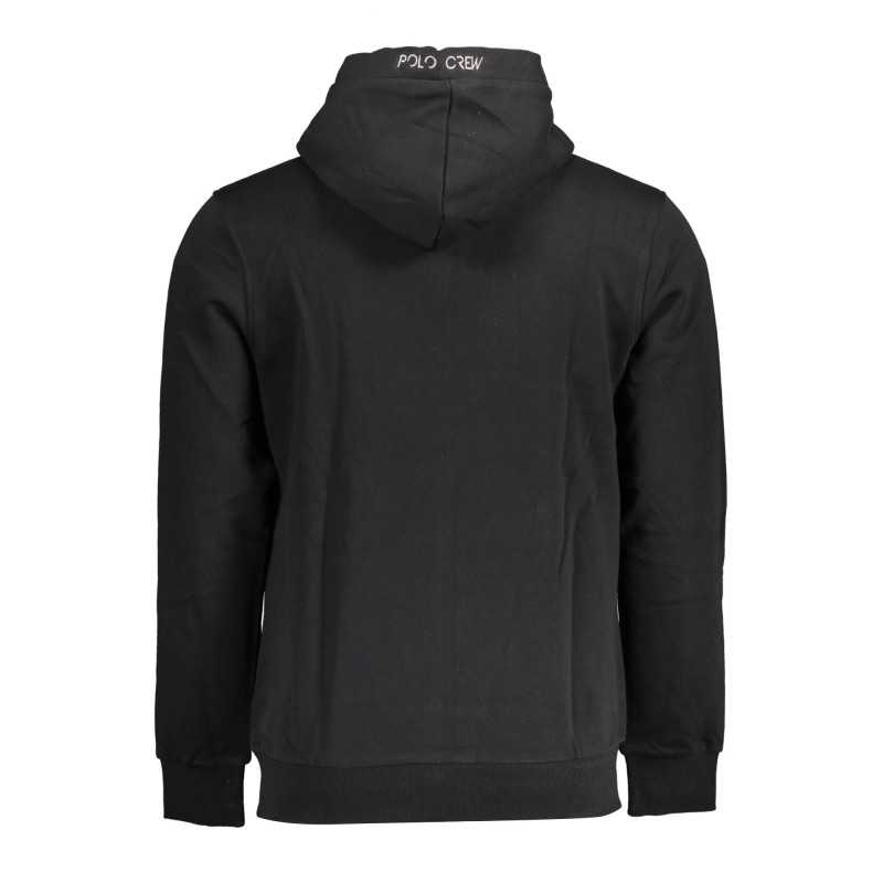 LA MARTINA MEN'S BLACK ZIPPED SWEATSHIRT