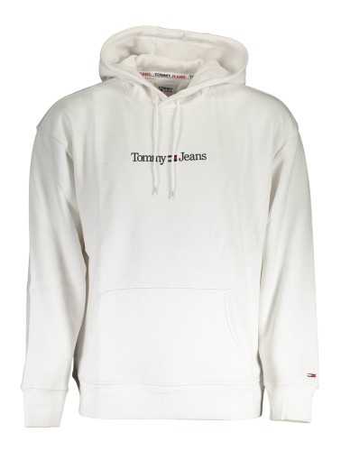 TOMMY HILFIGER MEN'S WHITE ZIPPED SWEATSHIRT