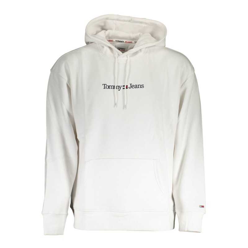 TOMMY HILFIGER MEN'S WHITE ZIPPED SWEATSHIRT