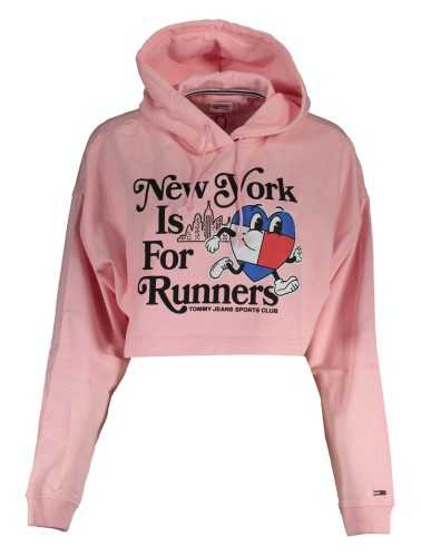 TOMMY HILFIGER PINK WOMEN'S SWEATSHIRT WITHOUT ZIP