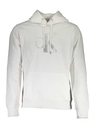 CALVIN KLEIN WHITE MEN'S SWEATSHIRT WITHOUT ZIP