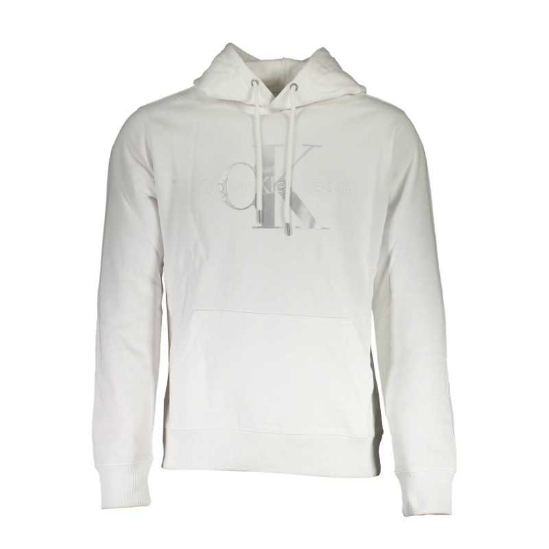 CALVIN KLEIN WHITE MEN'S SWEATSHIRT WITHOUT ZIP