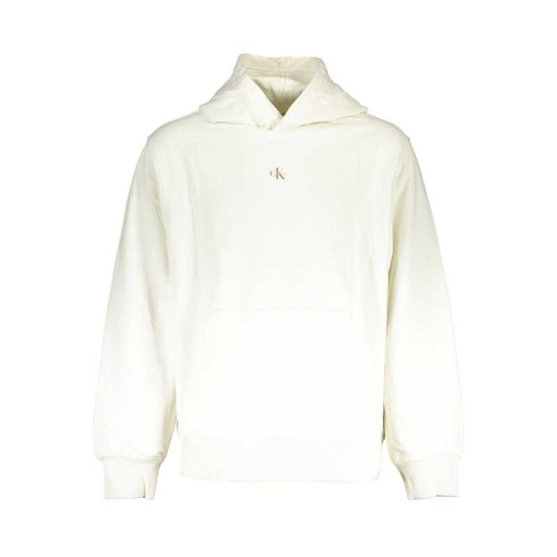 CALVIN KLEIN WHITE MEN'S SWEATSHIRT WITHOUT ZIP