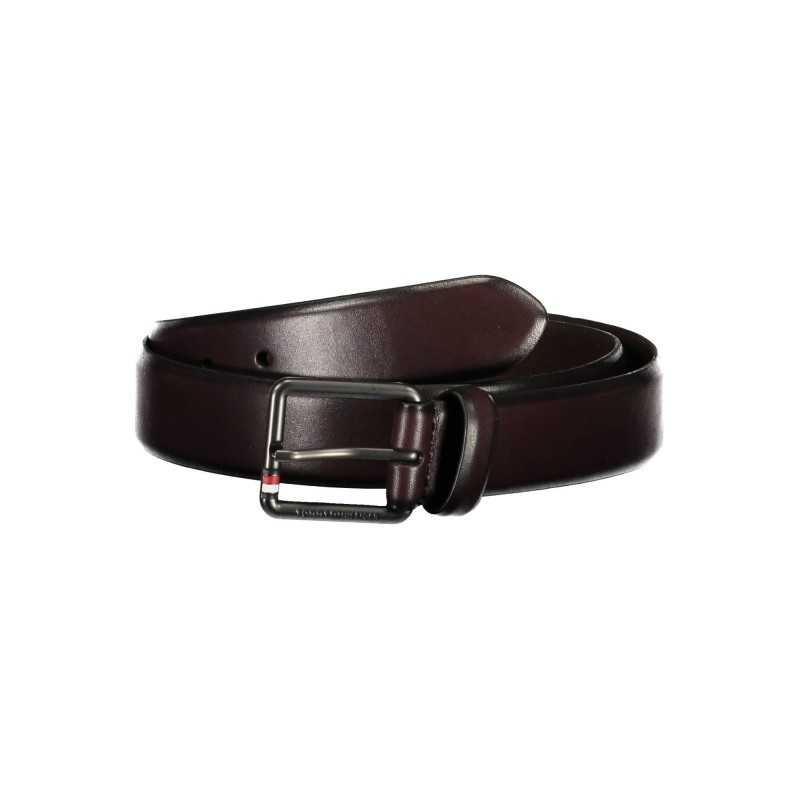 TOMMY HILFIGER LEATHER BELT MAN BROWN