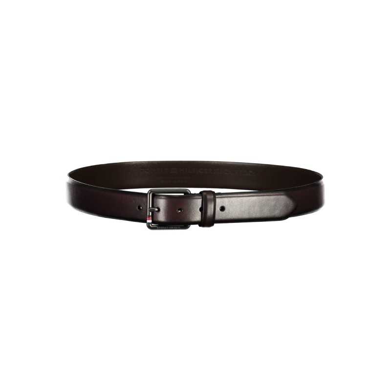 TOMMY HILFIGER LEATHER BELT MAN BROWN