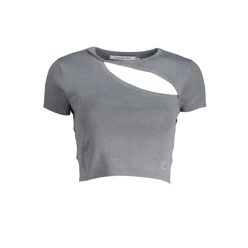 CALVIN KLEIN T-SHIRT MANICHE CORTE DONNA GRIGIO