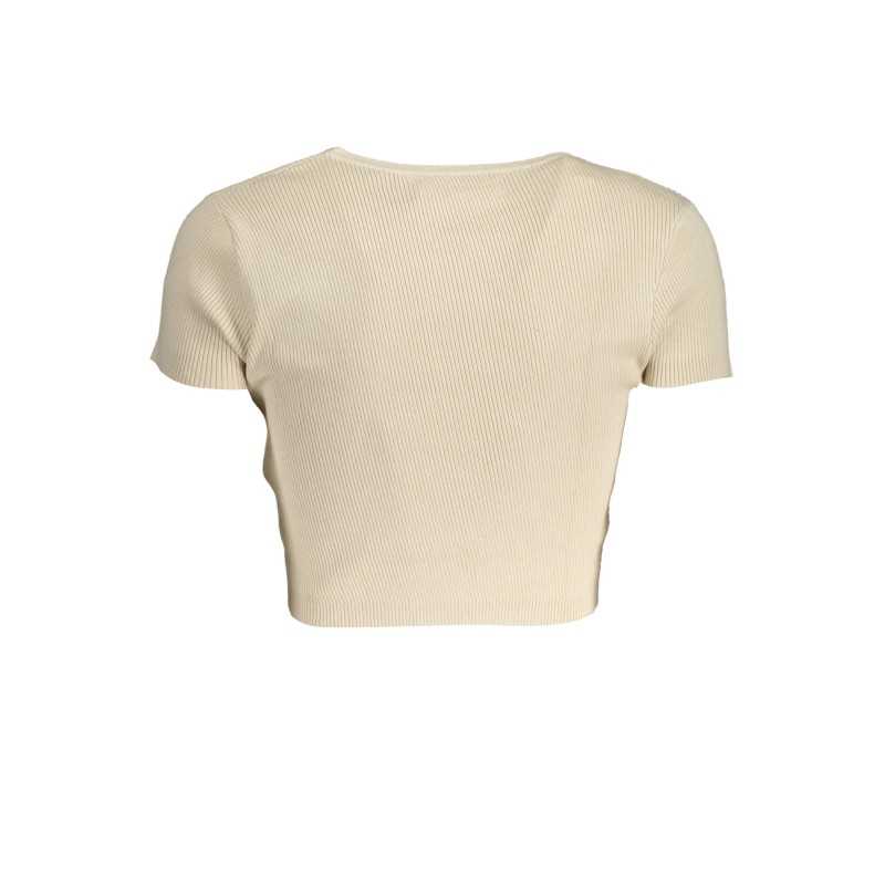 CALVIN KLEIN T-SHIRT MANICHE CORTE DONNA BEIGE