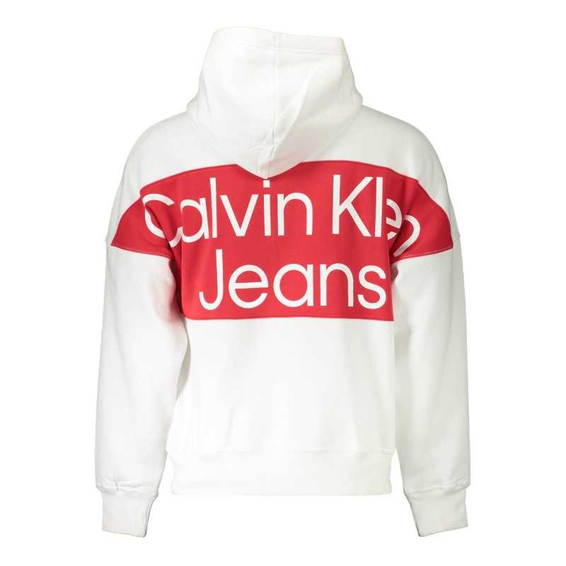 CALVIN KLEIN WHITE MEN'S SWEATSHIRT WITHOUT ZIP